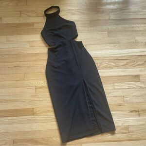 Lulus Date Night Desires Black Cutout Sleeveless Midi Dress XS